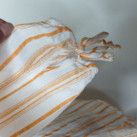 Retrology womens orange scrunchy striped blouse size small - Picture 5 of 16